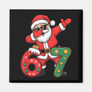 Funny Six Seven 6 7 Meme Santa Dab Christmas Dabbi Magnet