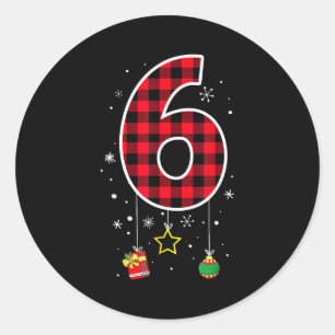 Funny Six Seven 6 7 Meme Saying Couples Christmas Classic Round Sticker