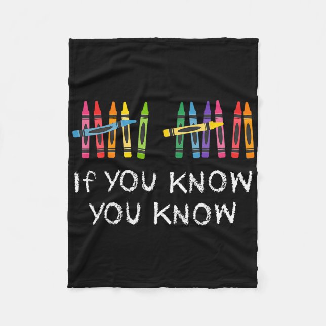 Funny Six Seven 6 7 Meme Tally Marks Crayons Teach Fleece Blanket (Front)