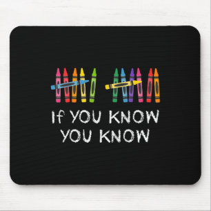 Funny Six Seven 6 7 Meme Tally Marks Crayons Teach Mouse Pad