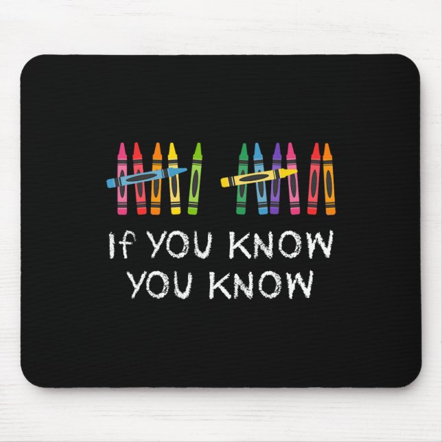 Funny Six Seven 6 7 Meme Tally Marks Crayons Teach Mouse Pad (Front)