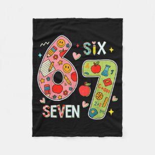 Funny Six Seven 6 7 Meme Teacher Design For Men Wo Fleece Blanket