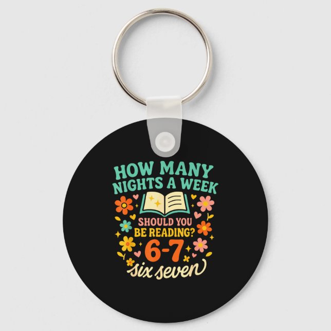 Funny Six Seven 6 7 Meme Teacher Design For Men Wo Key Ring (Front)