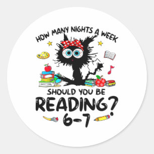 Funny Six Seven 6 7 Meme Teacher Design Reading 6- Classic Round Sticker