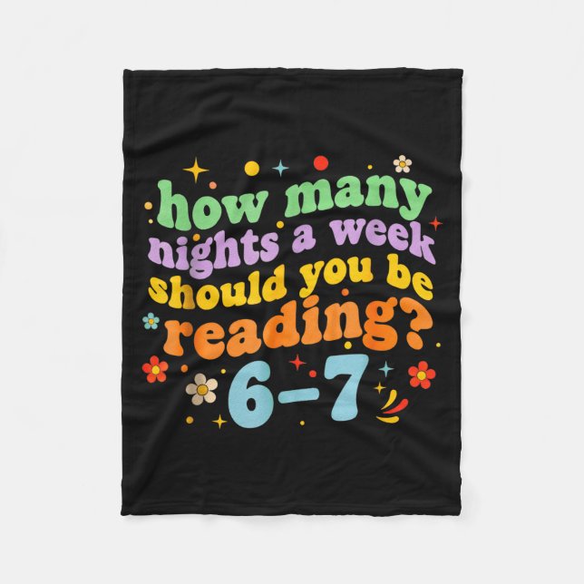 Funny Six Seven 6 7 Meme Teacher Design Reading 6- Fleece Blanket (Front)