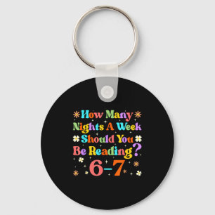 Funny Six Seven 6 7 Meme Teacher Design Reading 6- Key Ring