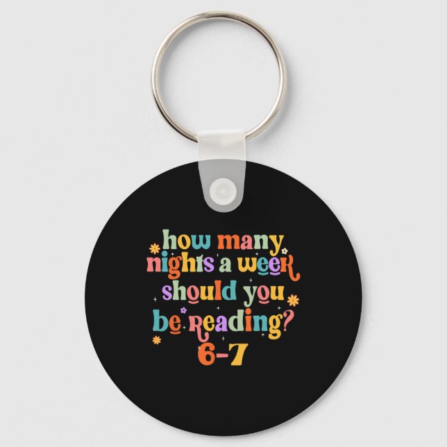 Funny Six Seven 6 7 Meme Teacher Design Reading 6- Key Ring (Front)