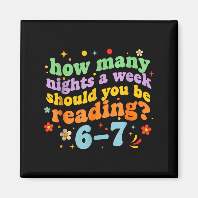 Funny Six Seven 6 7 Meme Teacher Design Reading 6- Magnet (Front)