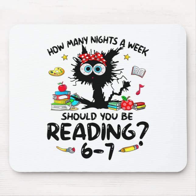 Funny Six Seven 6 7 Meme Teacher Design Reading 6- Mouse Pad (Front)