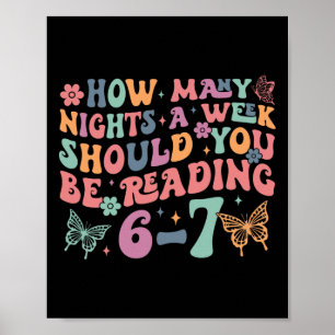 Funny Six Seven 6 7 Meme Teacher Design Reading 6- Poster
