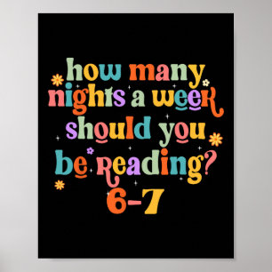 Funny Six Seven 6 7 Meme Teacher Design Reading 6- Poster
