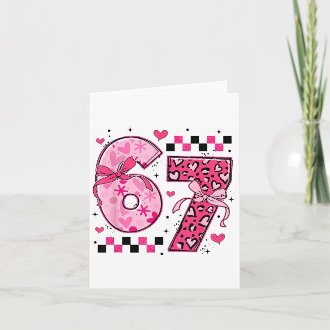 Funny Six Seven 6 7 Meme Valentine For Men Women K Card (Front)