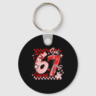 Funny Six Seven 6 7 Meme Valentine Girl  Key Ring