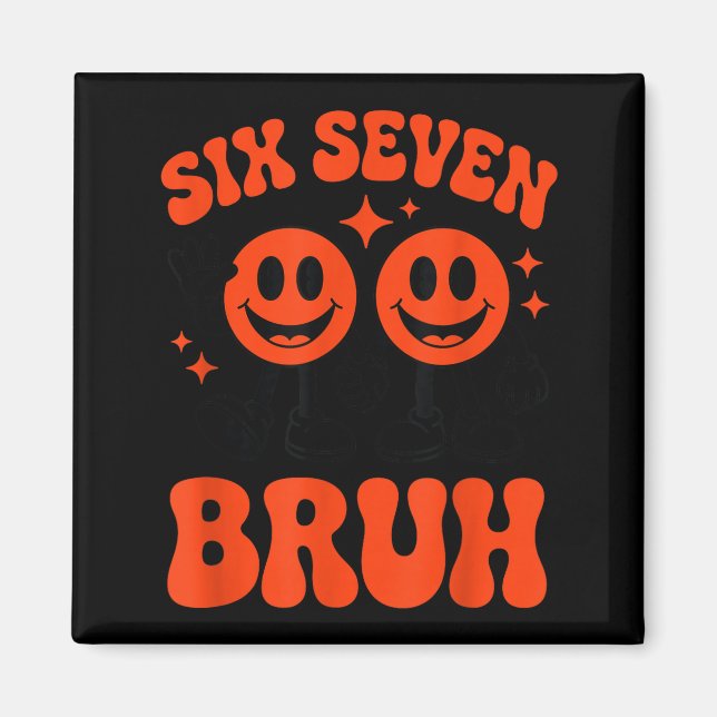 Funny Six Seven 6 7 Meme Valentine Hearts Valentin Magnet (Front)