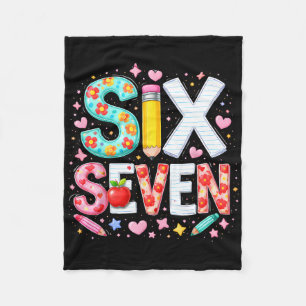Funny Six Seven 6 7 Teacher Meme Math Clroom Humor Fleece Blanket