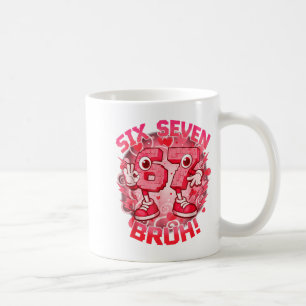 Funny Six Seven Bruh 67 Brainrot Meme Valentine's  Coffee Mug