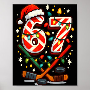 Funny Six Seven Christmas Ice Hockey Poster