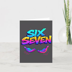 Funny Six Seven Design Graphic 67 6 7 Meme Hands G Card