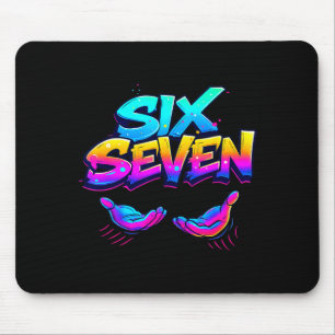 Funny Six Seven Design Graphic 67 6 7 Meme Hands G Mouse Pad