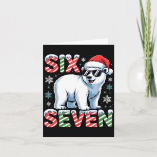 Funny Six Seven Lar Bear Christmas 67 Santa Hat Wi Card