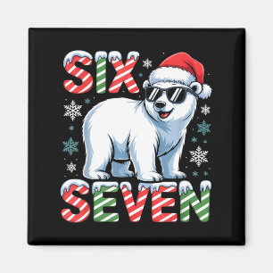 Funny Six Seven Lar Bear Christmas 67 Santa Hat Wi Magnet