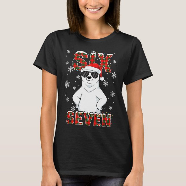 Funny Six Seven Lar Bear Christmas 67 Santa Hat Wi T-Shirt (Front)