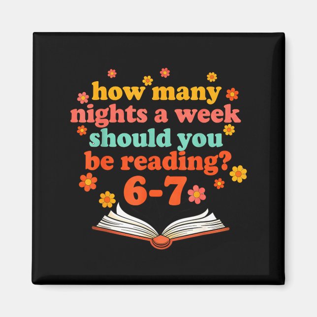 Funny Six Seven Meme 6 7 Teacher Book Reading 6 7  Magnet (Front)