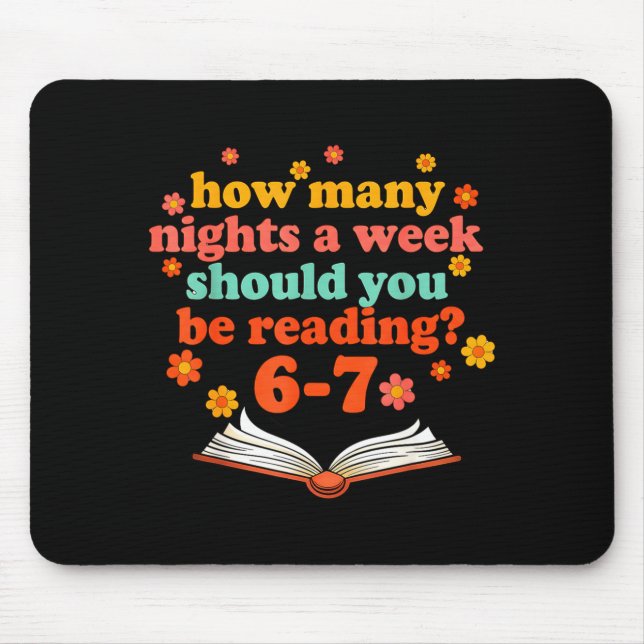 Funny Six Seven Meme 6 7 Teacher Book Reading 6 7  Mouse Pad (Front)