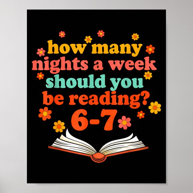 Funny Six Seven Meme 6 7 Teacher Book Reading 6 7  Poster (Front)