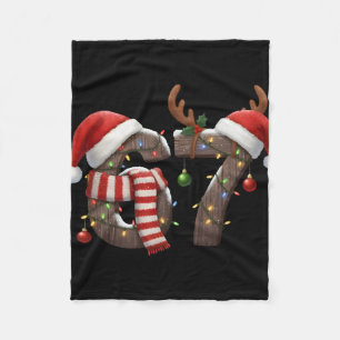 Funny Six Seven Meme 6-7 Xmas 67 Christmas Lights Fleece Blanket