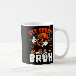 Funny Six Seven Meme Brainrot Pumpkin Kids Bruh 67 Coffee Mug