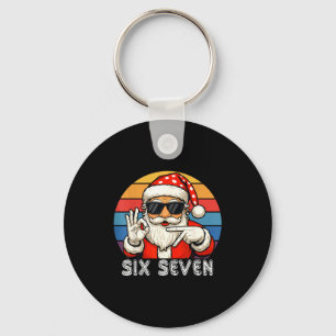 Funny Six Seven Meme Christmas Cool Santa Saying 6 Key Ring
