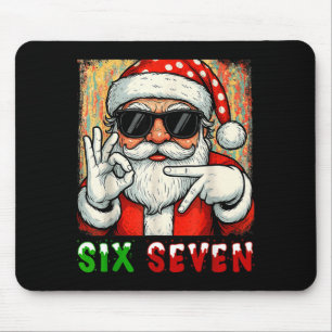 Funny Six Seven Meme Christmas Cool Santa Saying 6 Mouse Pad