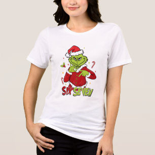 Funny Six Seven Meme Christmas   Viral 6 7 Mean Gu Tri-Blend Shirt
