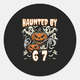 Funny Six Seven Meme Gen Alpha Haunted  Classic Round Sticker