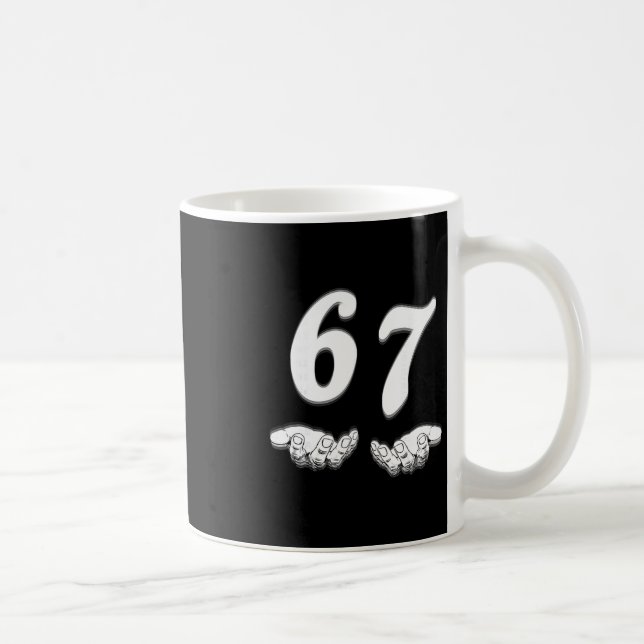 Funny Six Seven Meme Hands Gesture Gen Alpha Slang Coffee Mug (Right)