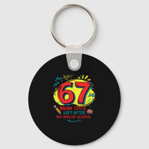 Funny Six Seven Meme Teacher Student Kids 100 Days Key Ring