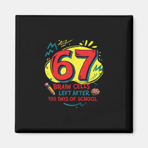 Funny Six Seven Meme Teacher Student Kids 100 Days Magnet