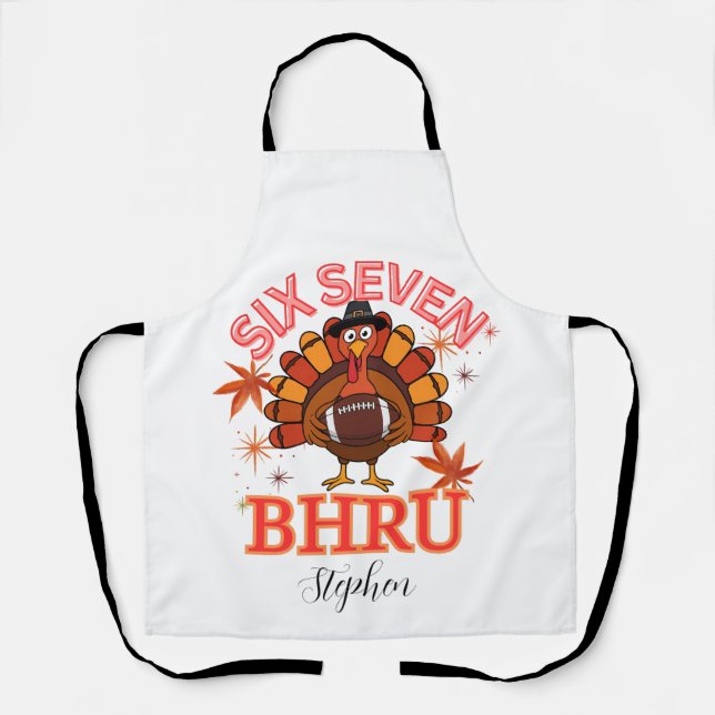 Funny Six Seven Meme Turkey Bruh,Postcard Apron (Front)