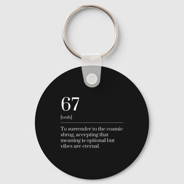 Funny Six Seven Number 67 Meme Dictionary Definiti Key Ring (Front)