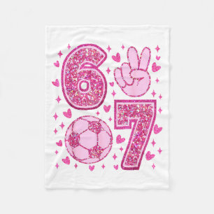Funny Six Seven Soccer Valentines Day Men Women Ki Fleece Blanket