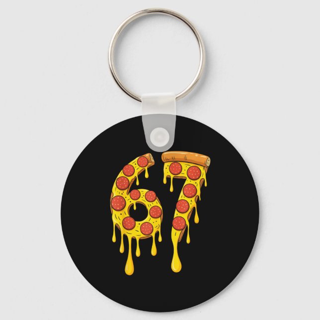 Funny Six Seven Zza 67 Number  Key Ring (Front)
