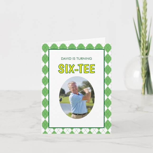 Funny Six-tee Golf 60th Birthday  Invitation (Front)