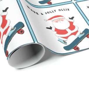 Funny Skateboard Christmas Gift Wrapping Paper