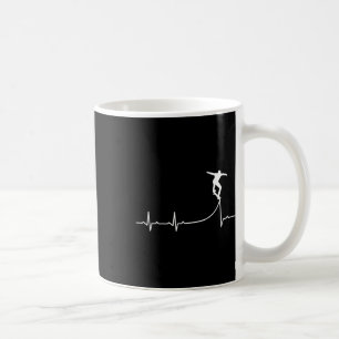 Funny Skateboard Ecg Heartbeat Half Pipe Skater Sk Coffee Mug