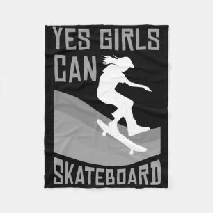 Funny Skateboard Gift For Girls Kids Skateboarding Fleece Blanket