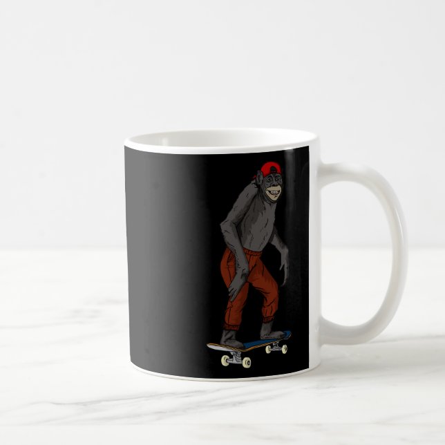 Funny Skateboard Monkey Gift Idea 4 Skate And Half Coffee Mug (Right)