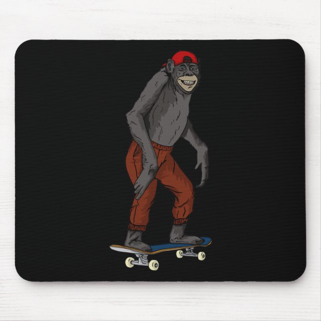Funny Skateboard Monkey Gift Idea 4 Skate And Half Mouse Pad (Front)