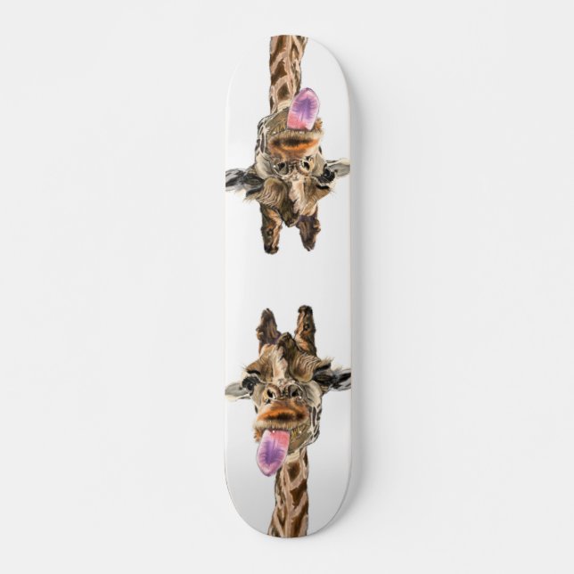 Funny Skateboard with Playful Giraffes (Front)