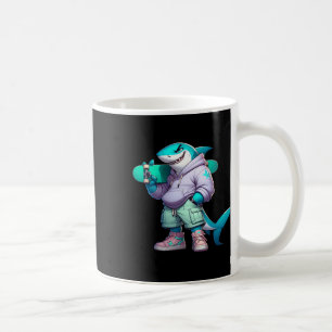 Funny Skateboarding Animal Cool Shark On Skateboar Coffee Mug